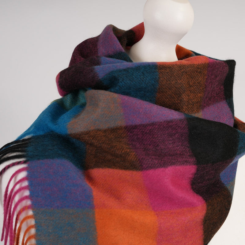 Edinburgh Cashmere Scarf Tartans and Checks - Heritage Of Scotland - 5 SQUARE TARTAN - BRIGHT