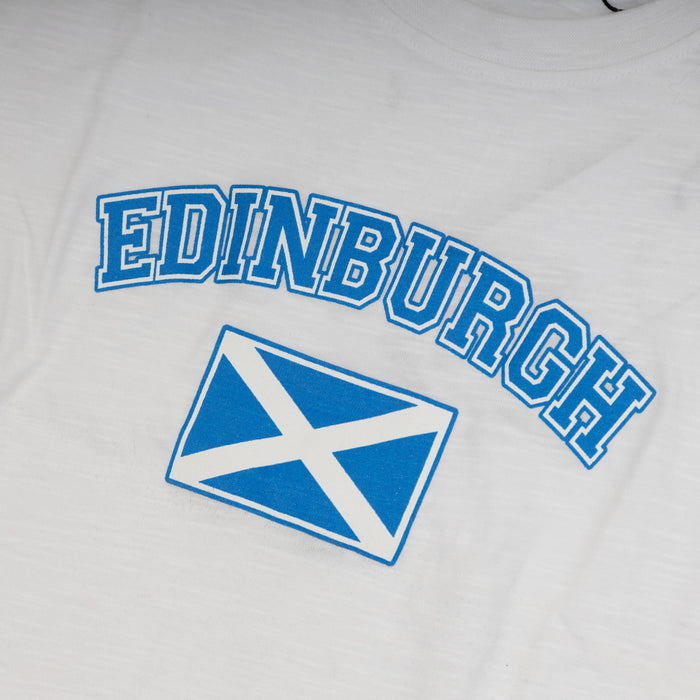 Edinburgh Flag Kids Long Sleeve T - Shirt - Heritage Of Scotland - WHITE