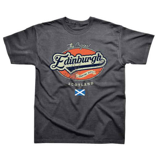 Edinburgh Graphic T - Shirt - Heritage Of Scotland - GREY