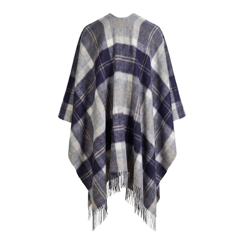 Edinburgh Lambswool Long Tartan Cape - Bannockbane Silver - Heritage Of Scotland - BANNOCKBANE SILVER