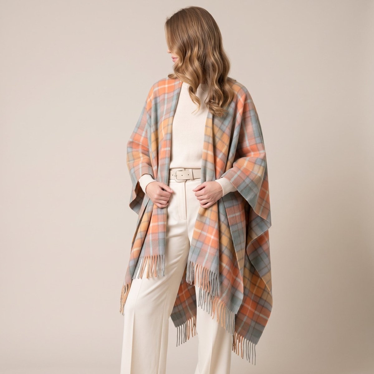 Edinburgh Lambswool Long Tartan Cape - Buchanan Antique - Heritage Of Scotland -