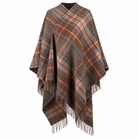 Edinburgh Lambswool Long Tartan Cape - Buchanan Natural - Heritage Of Scotland -