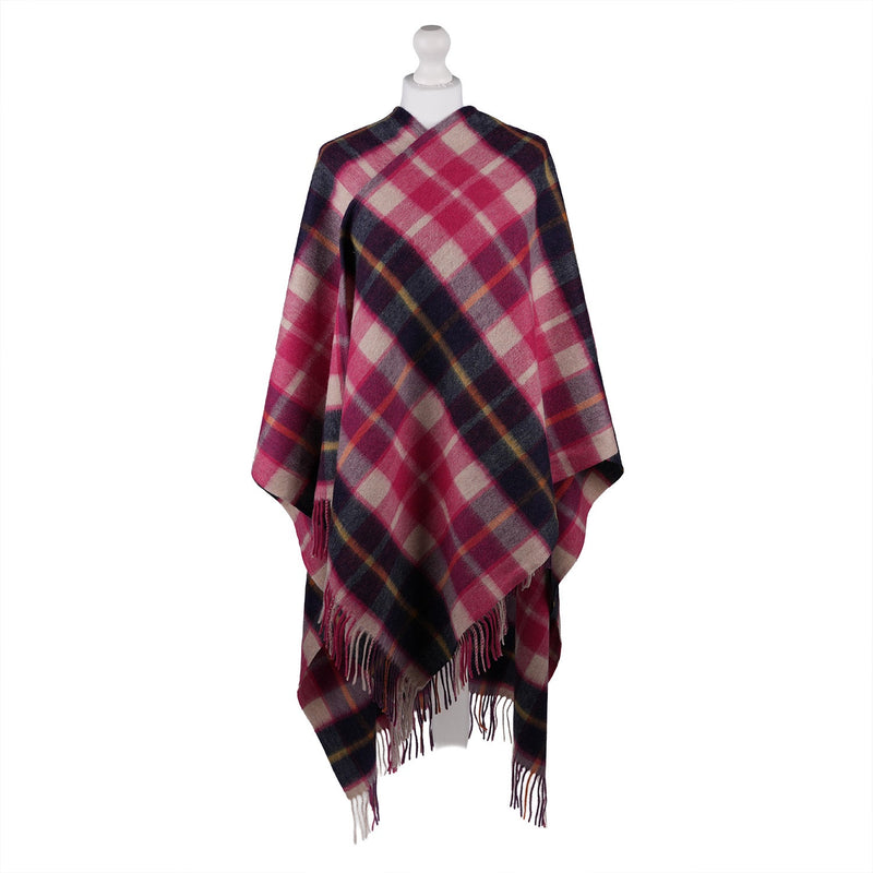 Edinburgh Lambswool Long Tartan Cape Cragg Check Eminence - Heritage Of Scotland - CRAGG CHECK EMINENCE
