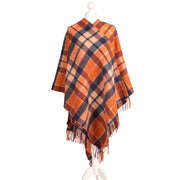 Edinburgh Lambswool Long Tartan Cape - Cragg Check Ginger - Heritage Of Scotland - CRAGG CHECK GINGER