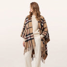 Edinburgh Lambswool Long Tartan Cape - Exploded Thomson Camel - Heritage Of Scotland -