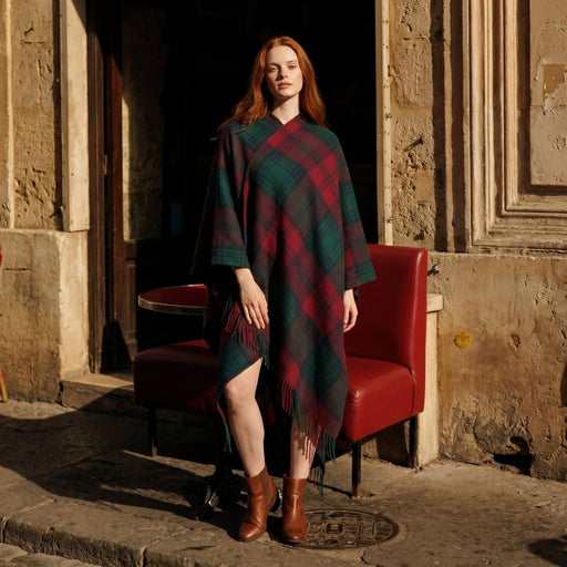 Edinburgh Lambswool Long Tartan Cape - Lindsay - Heritage Of Scotland - LINDSAY