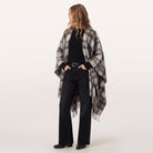 Edinburgh Lambswool Long Tartan Cape - Royal Stewart Vintage Duck Egg - Heritage Of Scotland -