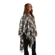 Edinburgh Lambswool Long Tartan Cape - Royal Stewart Vintage Duck Egg - Heritage Of Scotland - ROYAL STEWART VINTAGE DUCK EGG