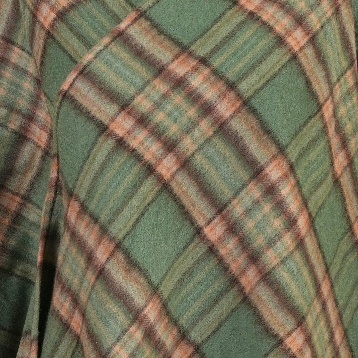 Edinburgh Lambswool Long Tartan Cape - Royal Stewart Vintage Green - Heritage Of Scotland -