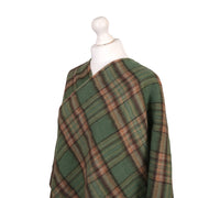 Edinburgh Lambswool Long Tartan Cape - Royal Stewart Vintage Green - Heritage Of Scotland - ROYAL STEWART VINTAGE GREEN