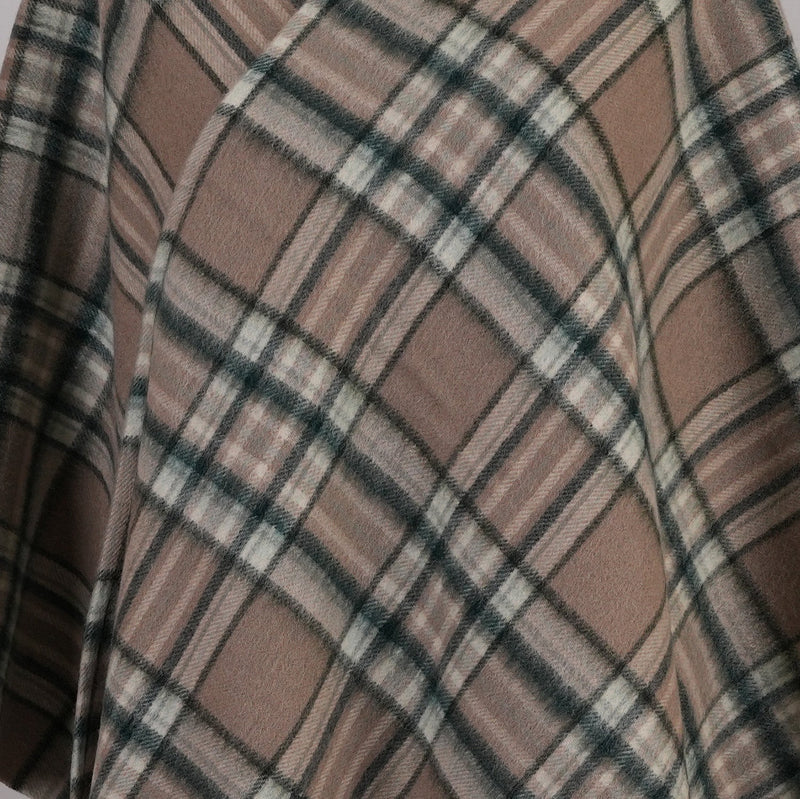 Edinburgh Lambswool Long Tartan Cape - Royal Stewart Vintage Pink - Heritage Of Scotland - ROYAL STEWART VINTAGE PINK