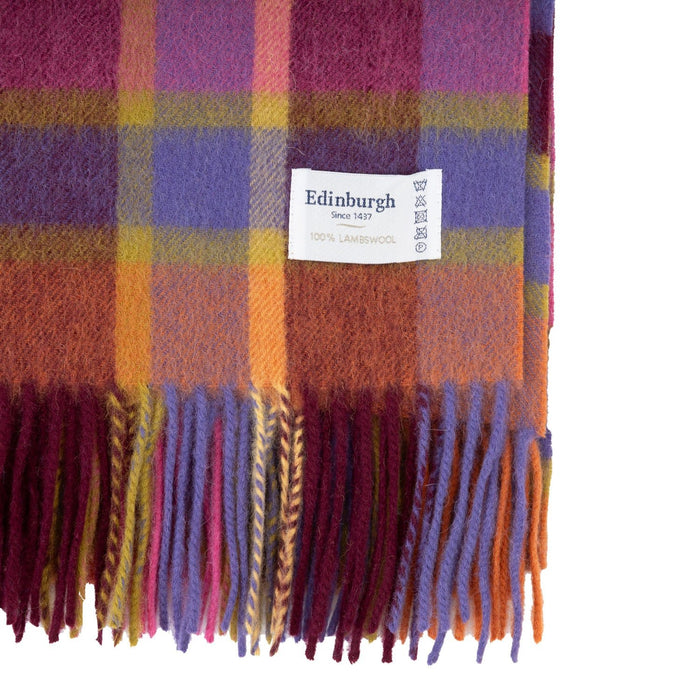 Edinburgh Lambswool Stole Artillery Check Orange - Heritage Of Scotland - ARTILLERY CHECK ORANGE