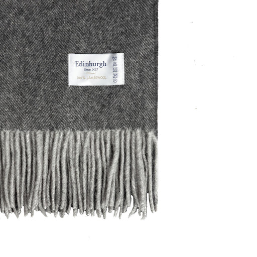 Edinburgh Lambswool Stole Light Grey Charcoal - Heritage Of Scotland - LIGHT GREY CHARCOAL