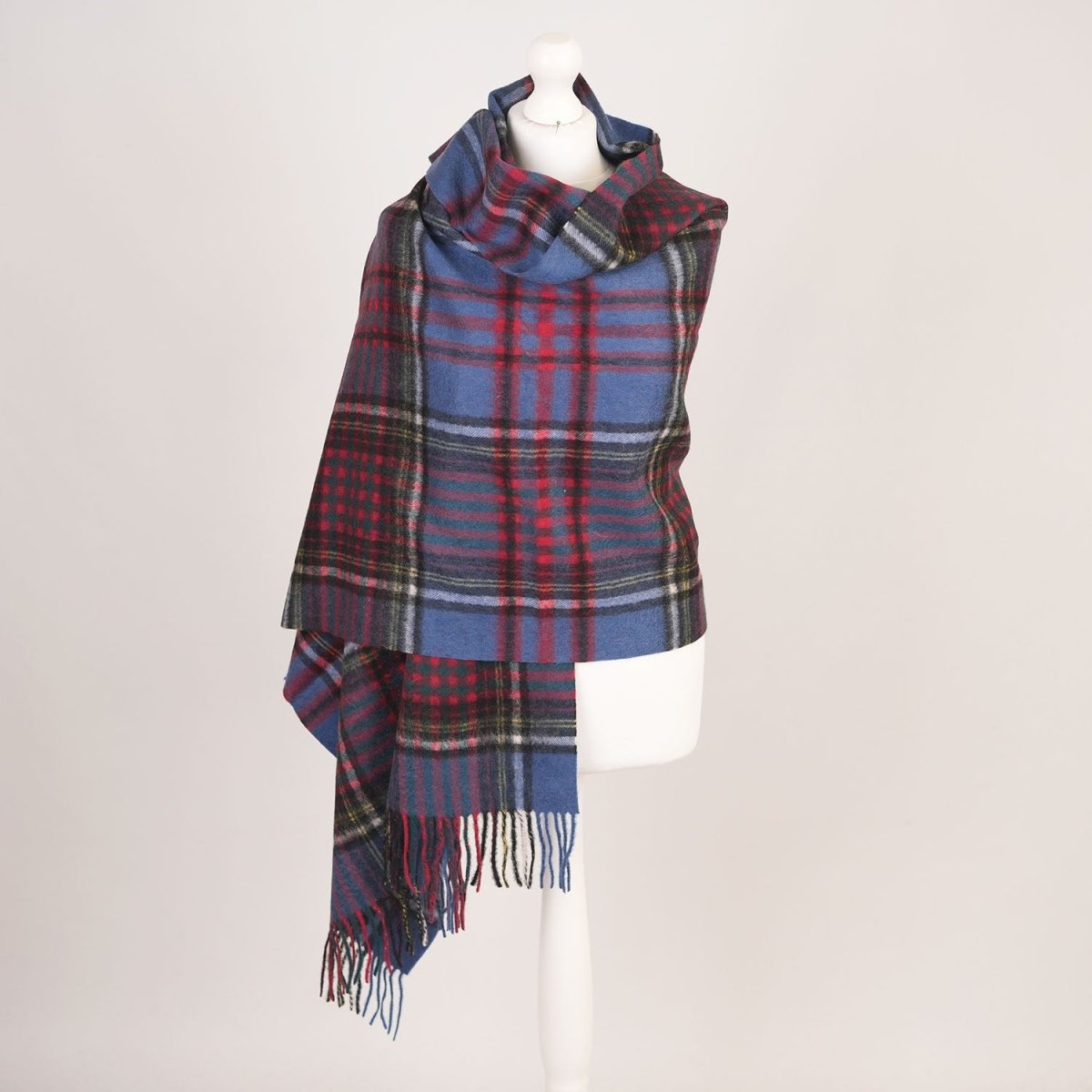 Edinburgh Lambswool Tartan Stole - Soft Luxury Check Wrap with Fringe - Anderson - Heritage Of Scotland -