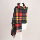 Edinburgh Lambswool Tartan Stole - Soft Luxury Check Wrap with Fringe - Buchanan Modern - Heritage Of Scotland -