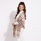 Edinburgh Lambswool Tartan Stole – Soft Luxury Check Wrap with Fringe - Chequer Shrimp - Heritage Of Scotland -