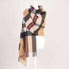 Edinburgh Lambswool Tartan Stole - Soft Luxury Check Wrap with Fringe - Exploded Thomson Camel - Heritage Of Scotland -
