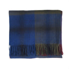Edinburgh Lambswool Tartan Stole - Soft Luxury Check Wrap with Fringe - Indigo Blue - Heritage Of Scotland -