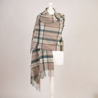 Edinburgh Lambswool Tartan Stole - Soft Luxury Check Wrap with Fringe - Royal Stewart Vintage Pink - Heritage Of Scotland -
