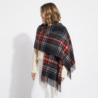 Edinburgh Lambswool Tartan Stole - Soft Luxury Check Wrap with Fringe - Stewart Black - Heritage Of Scotland -