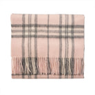 Edinburgh Lambswool Tartan Stole - Soft Luxury Check Wrap with Fringe - Thomson Pale Pink - Heritage Of Scotland -