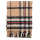 Edinburgh Long Lambswool Tartan Cape – Premium Plaid Wrap - Enlarged Off Centered Scotty Thomson Camel - Heritage Of Scotland -