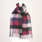 Edinburgh Premium Lightweight Cashmere Scarf - Soft Luxury Wrap - 5 Square Tartan - Blue and Black - Heritage Of Scotland -