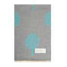 Elegant Tree Motif Soft Weave Scarf Stole - Heritage Of Scotland - GREY/TURQUOISE