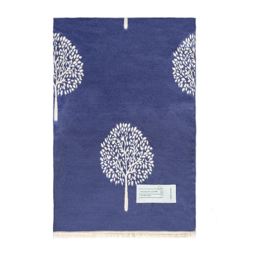 Elegant Tree Motif Soft Weave Scarf Stole - Heritage Of Scotland - NAVY/CREAM