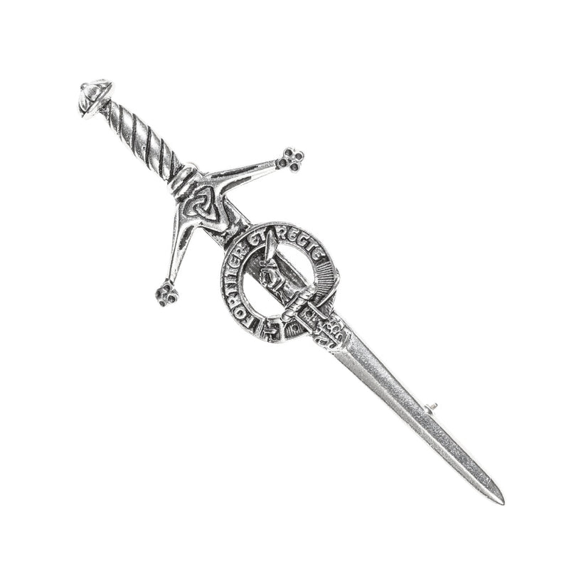 Elliot Clan Badge, Kilt Pin, Lapel Pin, Cufflinks, Keyring/Key Fob & Gift Set — Fine Pewter by Art Pewter — Made in Scotland (Shiny Finish) - Heritage Of Scotland - Kilt Pin