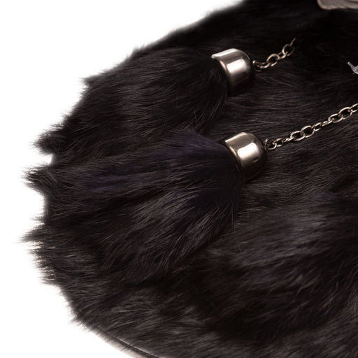 F/D Highland Cow Cantle Sporran Rabbit Fur (Black) - Heritage Of Scotland - RABBIT FUR (BLACK)