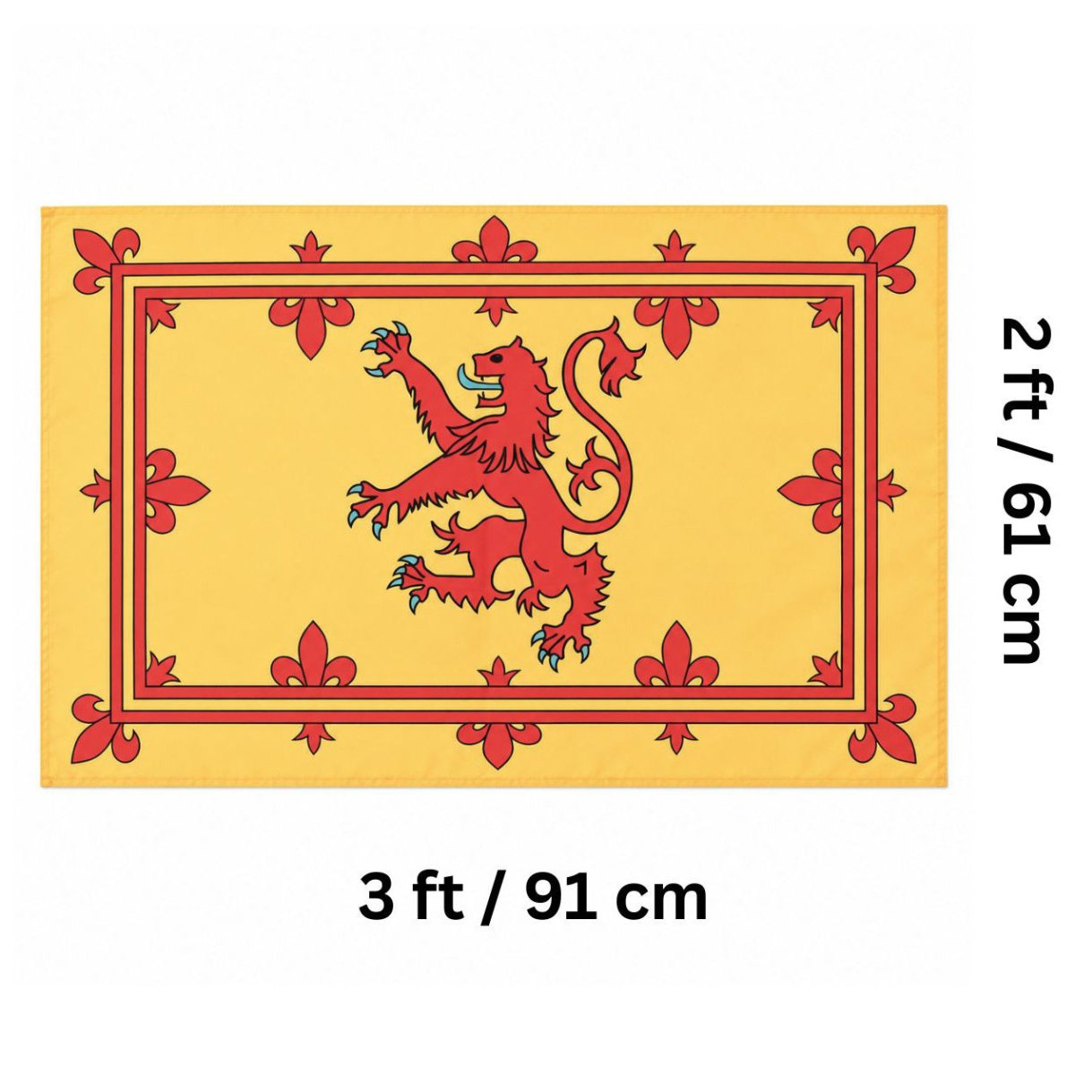 Flag Scotland 3x2 inch with Eyelets - Lion Rampant - Heritage Of Scotland - 