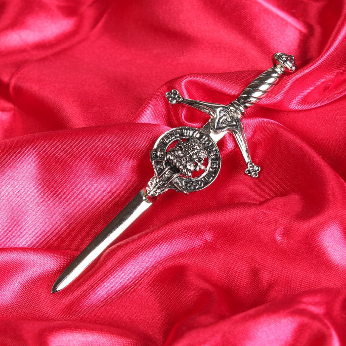 Fraser Clan Badge, Kilt Pin, Lapel Pin, Cufflinks, Keyring/Key Fob & Gift Set — Fine Pewter by Art Pewter — Made in Scotland (Shiny Finish) - Heritage Of Scotland - Kilt Pin