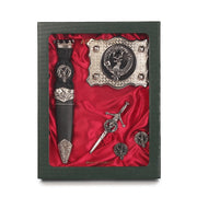 Fraser of Lovat Clan Badge, Kilt Pin, Lapel Pin, Cufflinks, Keyring/Key Fob & Gift Set — Fine Pewter by Art Pewter — Made in Scotland (Shiny Finish) - Heritage Of Scotland - Gift Set