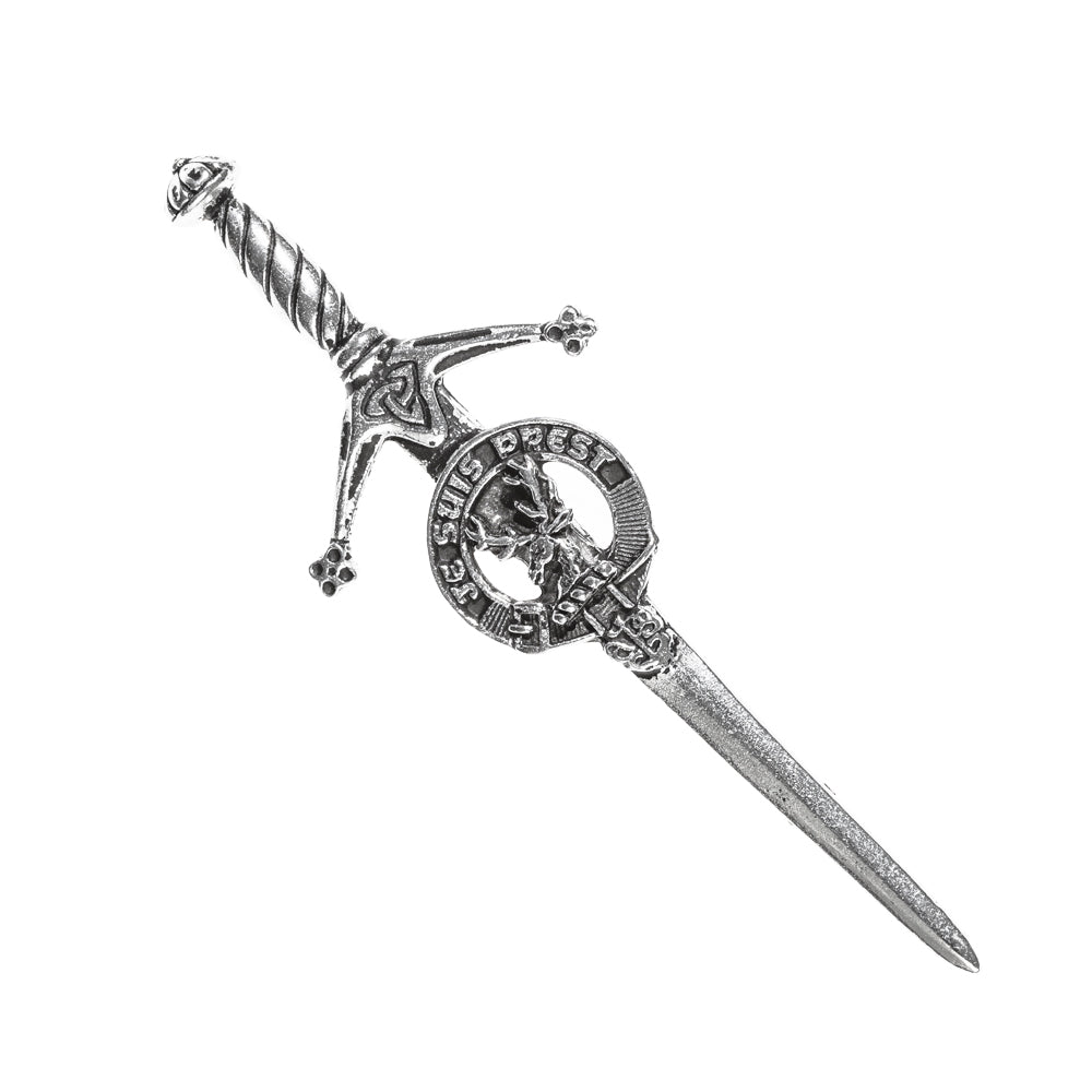Fraser of Lovat Clan Badge, Kilt Pin, Lapel Pin, Cufflinks, Keyring/Key Fob & Gift Set — Fine Pewter by Art Pewter — Made in Scotland (Shiny Finish) - Heritage Of Scotland - Kilt Pin
