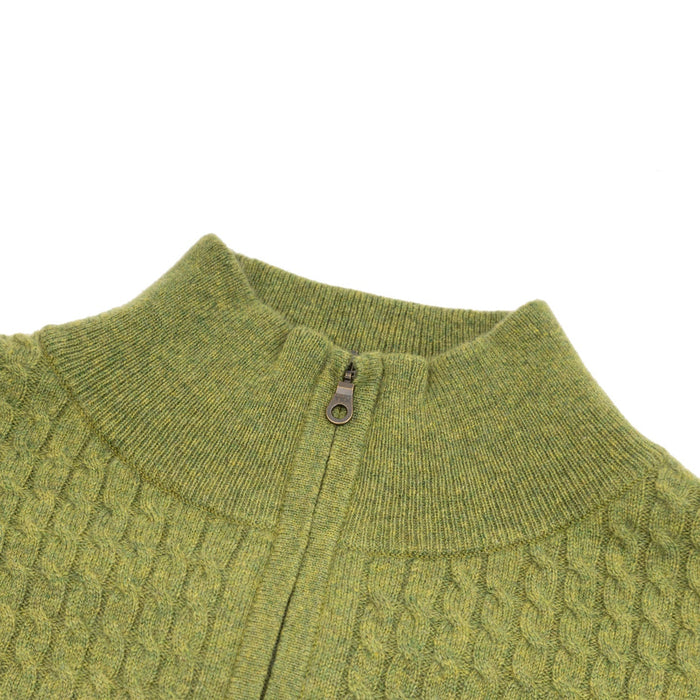 Gents 1/2 Zip Sweater Green Jeans - Heritage Of Scotland - GREEN JEANS