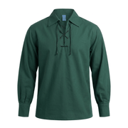 Gents Deluxe Ghillie Shirt Green - Heritage Of Scotland - GREEN / S