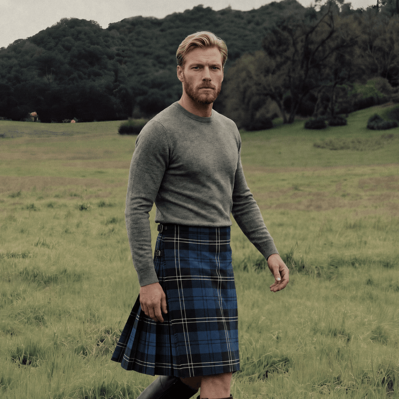 Gents Full Deluxe Kilt Ramsay Blue - Heritage Of Scotland - Ramsay Blue