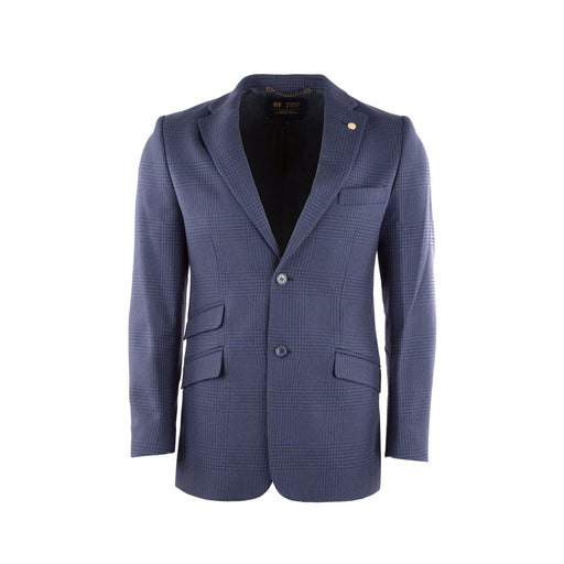 Gents Harris Pure Wool Jacket Navy Prince Of Wales - Heritage Of Scotland - NAVY PRINCE OF WALES