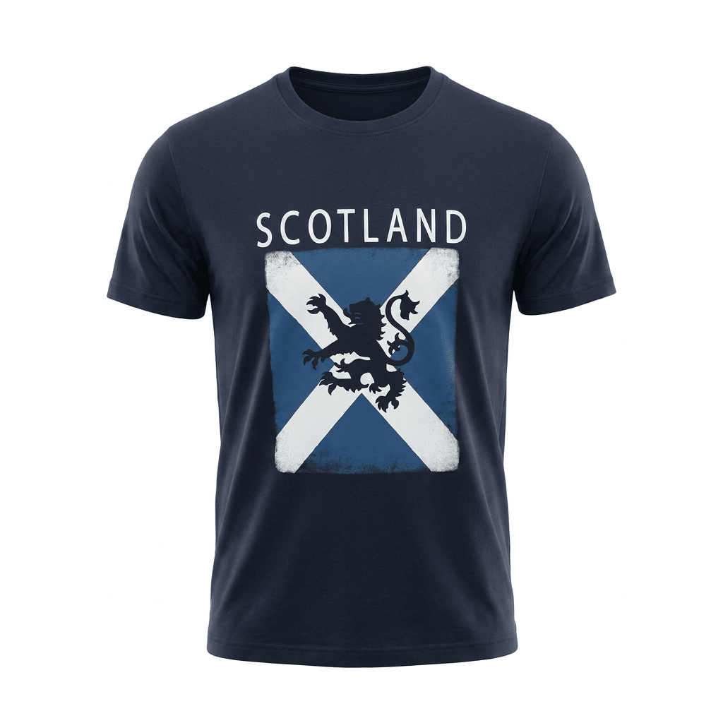 Gents Scotland Distressed Saltire Lion T-Shirt - Heritage Of Scotland - NAVY / S