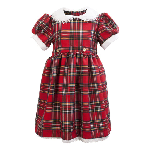 Girls Tartan Dress With Belt Stewart Royal - Heritage Of Scotland - STEWART ROYAL