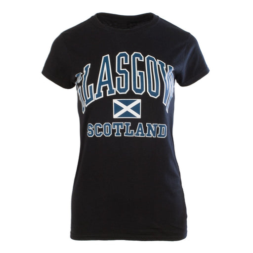 Glasgow Harvard Ladies T - Shirt Black - Heritage Of Scotland - BLACK