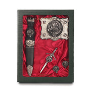 Gordon Clan Badge, Kilt Pin, Lapel Pin, Cufflinks, Keyring/Key Fob & Gift Set — Fine Pewter by Art Pewter — Made in Scotland (Shiny Finish) - Heritage Of Scotland - Gift Set