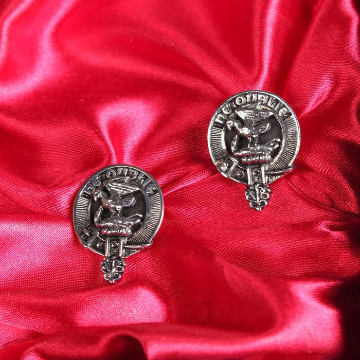 Graham Clan Badge, Kilt Pin, Lapel Pin, Cufflinks, Keyring/Key Fob & Gift Set — Fine Pewter by Art Pewter — Made in Scotland (Shiny Finish) - Heritage Of Scotland - Cufflinks