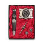 Graham Clan Badge, Kilt Pin, Lapel Pin, Cufflinks, Keyring/Key Fob & Gift Set — Fine Pewter by Art Pewter — Made in Scotland (Shiny Finish) - Heritage Of Scotland - Gift Set