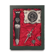 Graham Clan Badge, Kilt Pin, Lapel Pin, Cufflinks, Keyring/Key Fob & Gift Set — Fine Pewter by Art Pewter — Made in Scotland (Shiny Finish) - Heritage Of Scotland - Gift Set