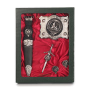 Grant Clan Badge, Kilt Pin, Lapel Pin, Cufflinks, Keyring/Key Fob & Gift Set — Fine Pewter by Art Pewter — Made in Scotland (Shiny Finish) - Heritage Of Scotland - Gift Set