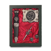 Hamilton Clan Badge, Kilt Pin, Lapel Pin, Cufflinks, Keyring/Key Fob & Gift Set — Fine Pewter by Art Pewter — Made in Scotland (Shiny Finish) - Heritage Of Scotland - Gift Set
