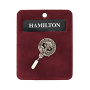 Hamilton Clan Badge, Kilt Pin, Lapel Pin, Cufflinks, Keyring/Key Fob & Gift Set — Fine Pewter by Art Pewter — Made in Scotland (Shiny Finish) - Heritage Of Scotland - Lapel Pin