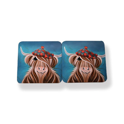 Hamish Cow Coaster Set 6Pc In Cdu - Heritage Of Scotland - N/A